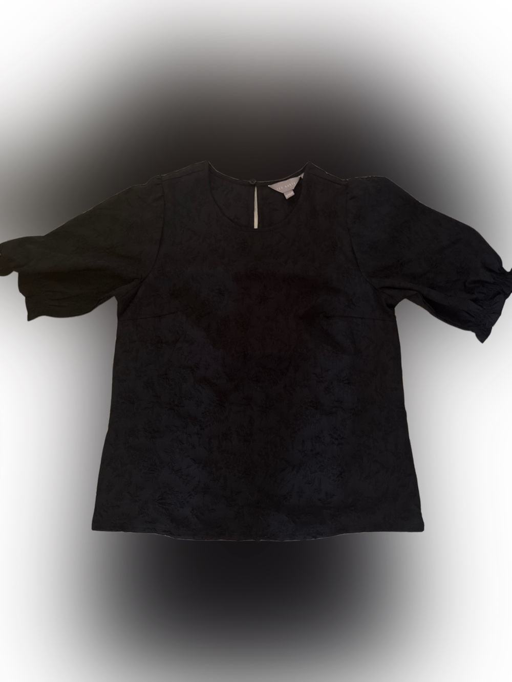 Ted Baker Black Textured Short Sleeve Top